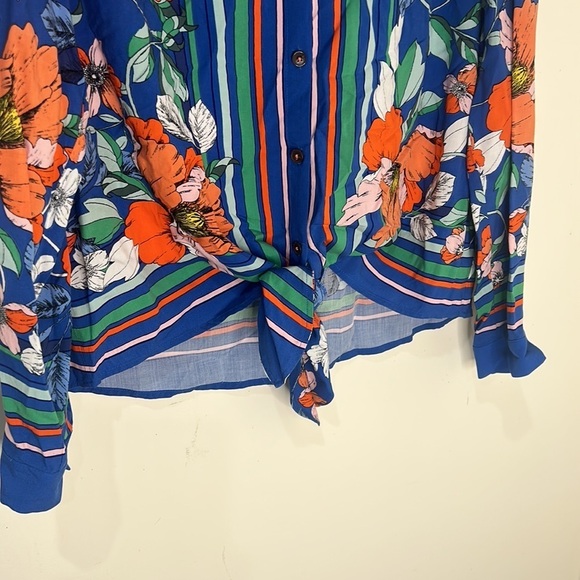 ANTHROPOLOGIE MAEVE Elan Scarf Floral Print Tie Front Blouse Size 8 - Picture 9 of 16